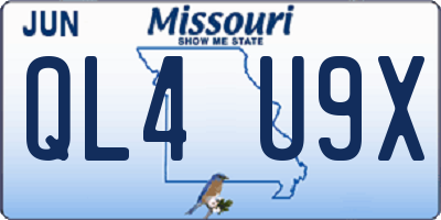 MO license plate QL4U9X