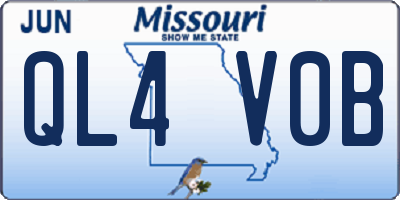 MO license plate QL4V0B