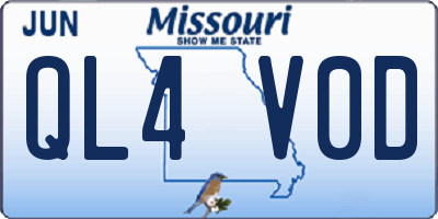 MO license plate QL4V0D