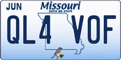 MO license plate QL4V0F