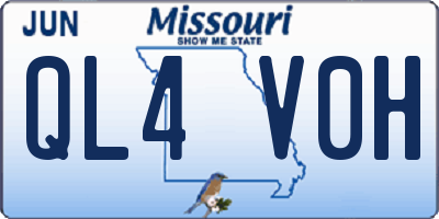 MO license plate QL4V0H