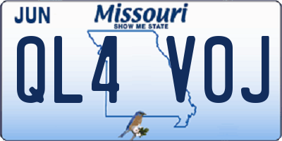 MO license plate QL4V0J