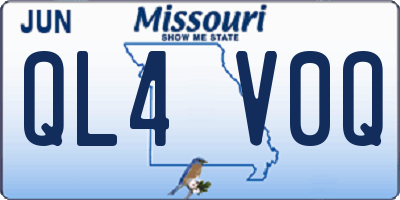 MO license plate QL4V0Q