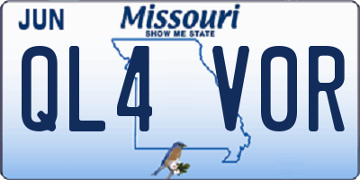 MO license plate QL4V0R