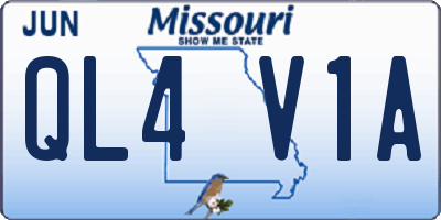 MO license plate QL4V1A