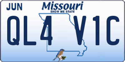 MO license plate QL4V1C