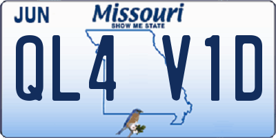 MO license plate QL4V1D