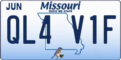 MO license plate QL4V1F