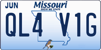 MO license plate QL4V1G