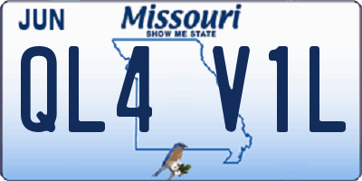 MO license plate QL4V1L