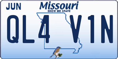 MO license plate QL4V1N