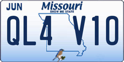 MO license plate QL4V1O