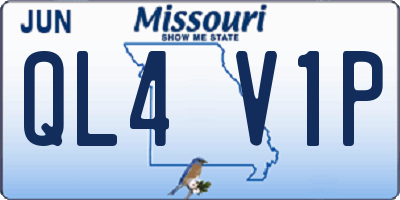 MO license plate QL4V1P
