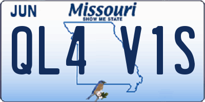 MO license plate QL4V1S