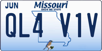 MO license plate QL4V1V