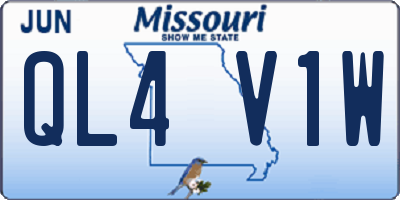 MO license plate QL4V1W