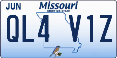 MO license plate QL4V1Z