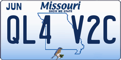 MO license plate QL4V2C