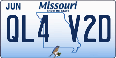 MO license plate QL4V2D