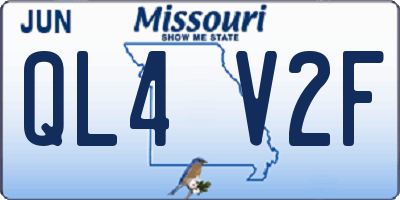 MO license plate QL4V2F