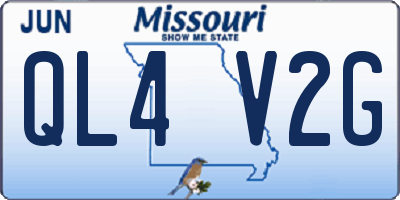 MO license plate QL4V2G
