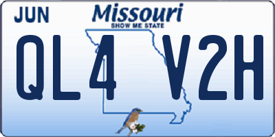 MO license plate QL4V2H