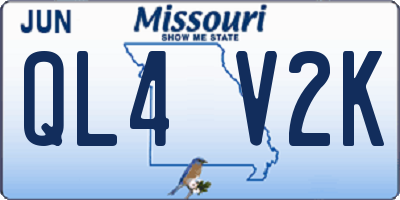 MO license plate QL4V2K