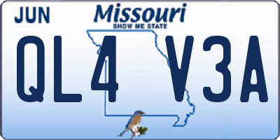 MO license plate QL4V3A