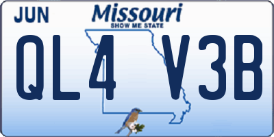 MO license plate QL4V3B