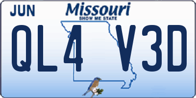MO license plate QL4V3D