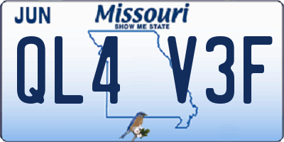 MO license plate QL4V3F