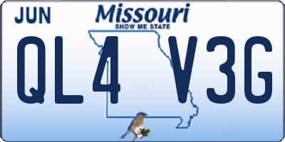 MO license plate QL4V3G