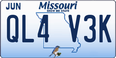 MO license plate QL4V3K