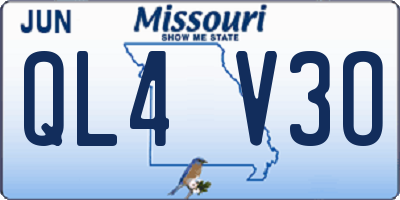 MO license plate QL4V3O