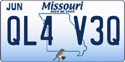 MO license plate QL4V3Q