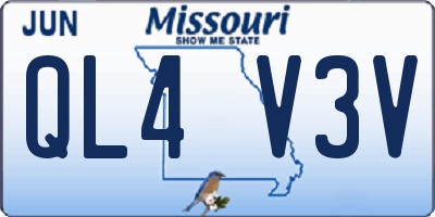 MO license plate QL4V3V