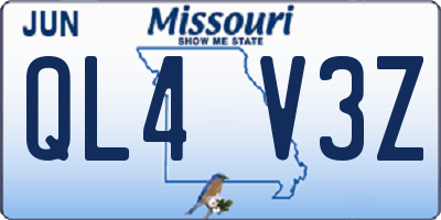 MO license plate QL4V3Z
