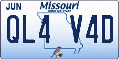 MO license plate QL4V4D