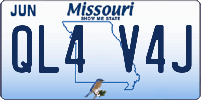 MO license plate QL4V4J