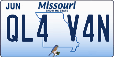 MO license plate QL4V4N