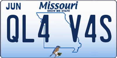 MO license plate QL4V4S