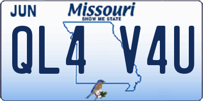 MO license plate QL4V4U