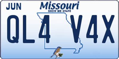 MO license plate QL4V4X