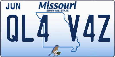 MO license plate QL4V4Z