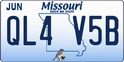 MO license plate QL4V5B