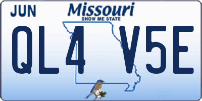 MO license plate QL4V5E