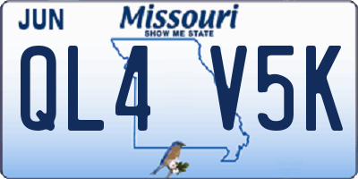 MO license plate QL4V5K