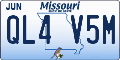 MO license plate QL4V5M