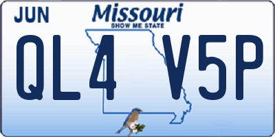 MO license plate QL4V5P