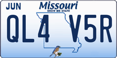 MO license plate QL4V5R